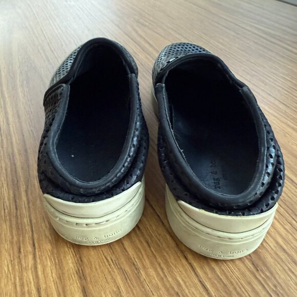 Rag & Bone Kent Slip-On Shoes | Perforated Black Leather | Women’s Size 7/EU 37 - Picture 3 of 5
